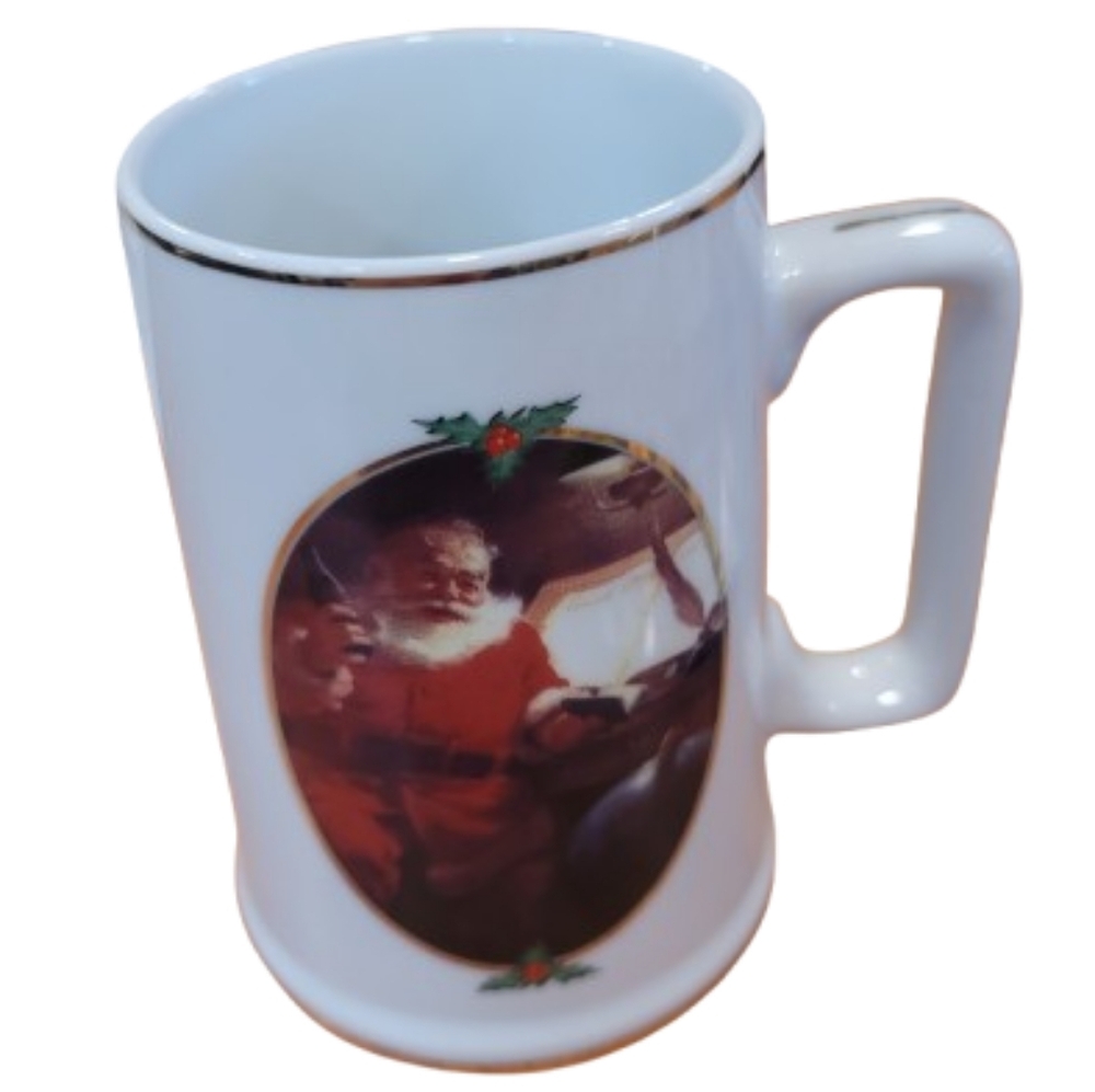 Coca-Cola "good boys and girls "Santa Claus White Ceramic Mug 1996 vintage holid